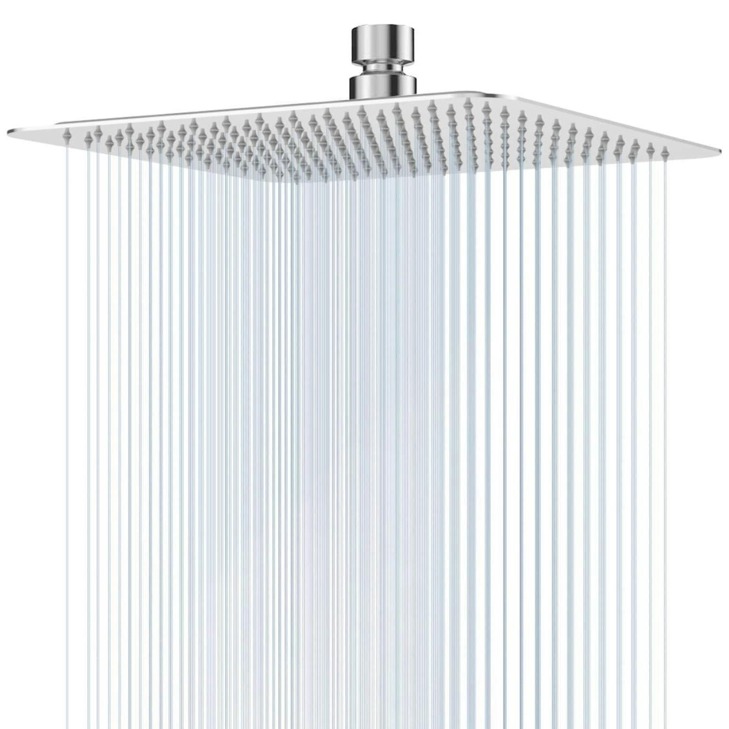 REGENDUSCHKOPF 30 cm Edelstahl Quadratisch Chrom - Silberfarben, Metall (30/12.7/30cm)