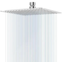 REGENDUSCHKOPF 30 cm Edelstahl Quadratisch Chrom - Silberfarben, Metall (30/12.7/30cm)