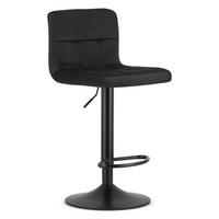 BARHOCKER, Stoff in Schwarz, gepolsterte Rückenlehne, drehbar, HÖHENVERSTELLBAR, Zeitgenössisches Design - Schwarz, Textil (43/109/46cm) - Best For Home