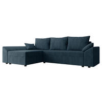 ECKSOFA Dante L Cord - Blau/Schwarz, Holz/Kunststoff (240/140cm) - MIRJAN24