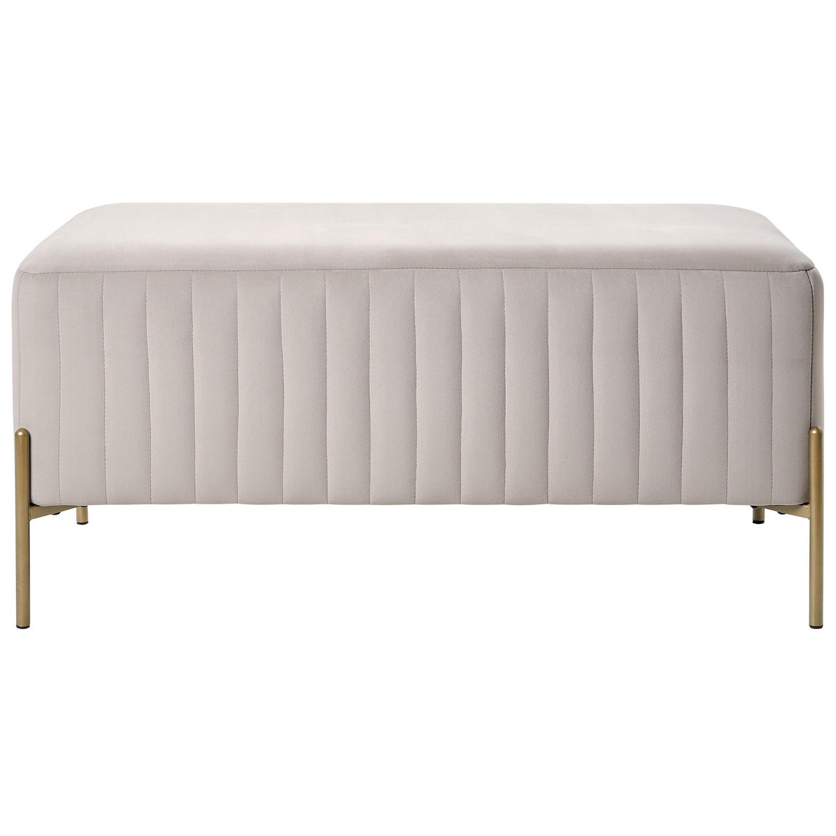 POLSTERBANK Samtstoff Taupe Utah - Taupe, Textil/Metall (91/43/47cm) - Beliani
