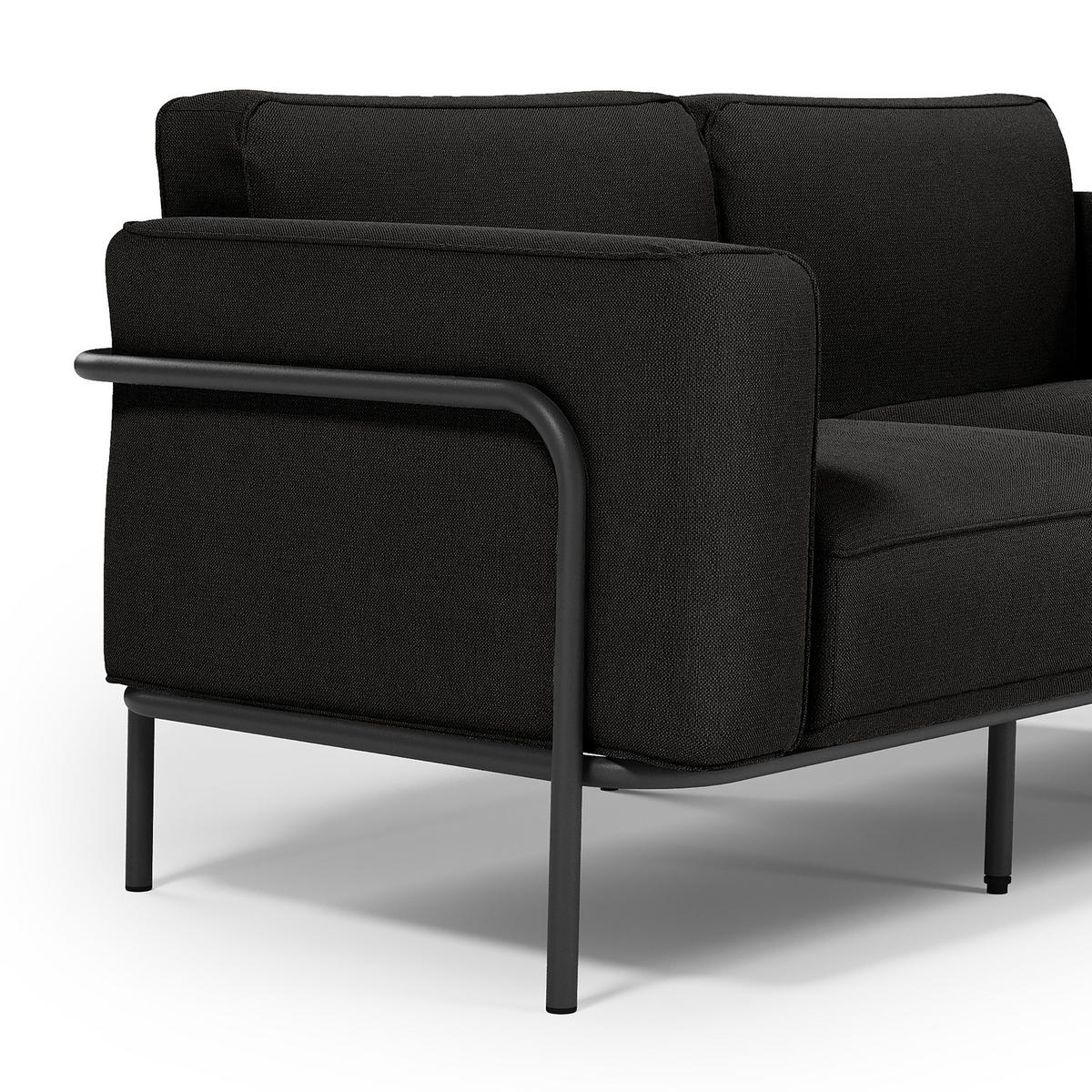 3-SITZER OUTDOOR-SOFA - Schwarz, Textil/Metall (212/76/88cm) - home24