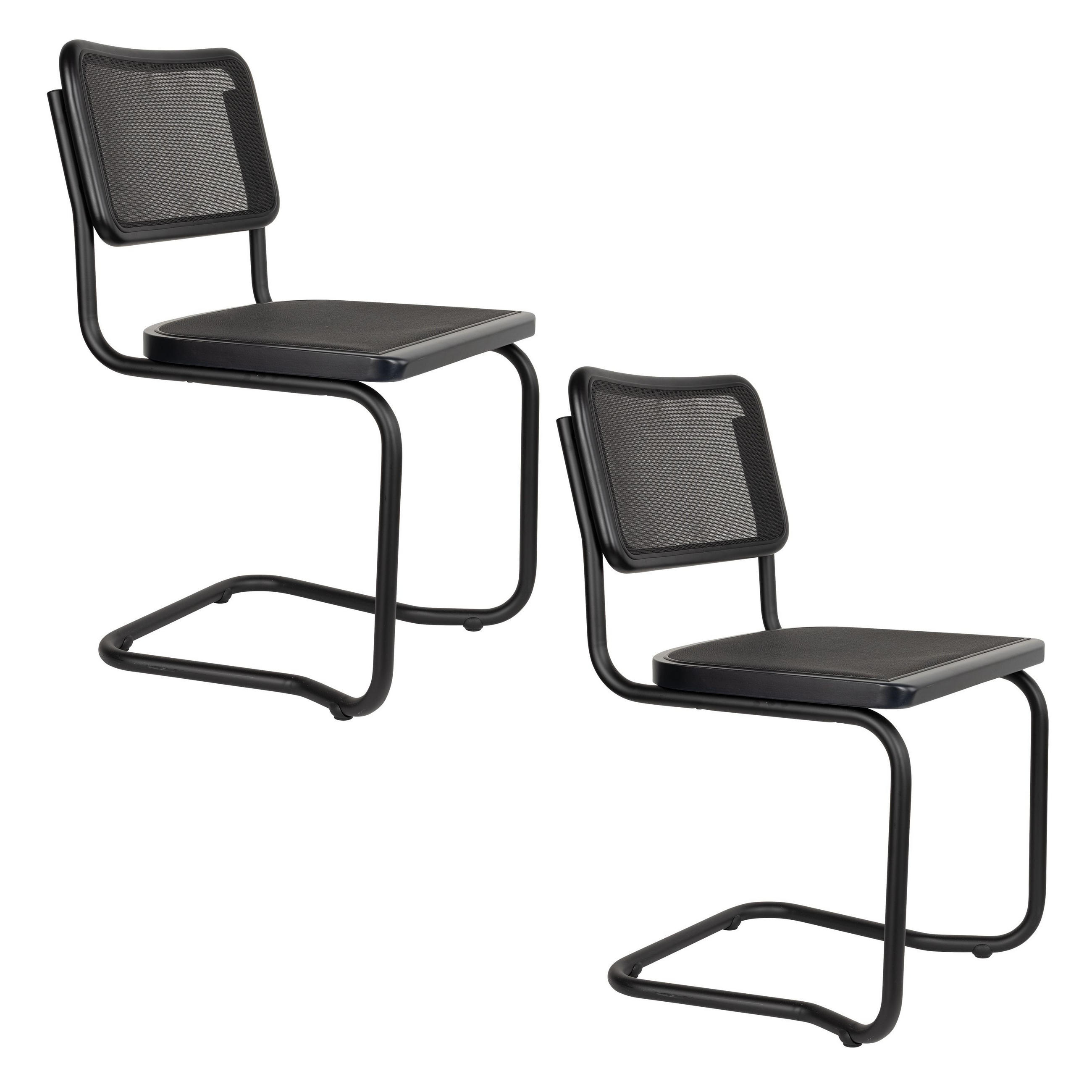 ESSZIMMERSTÜHLE Carree Schwarz - 2 er Set - Schwarz, Holz (49/83/53cm) - Dutchbone