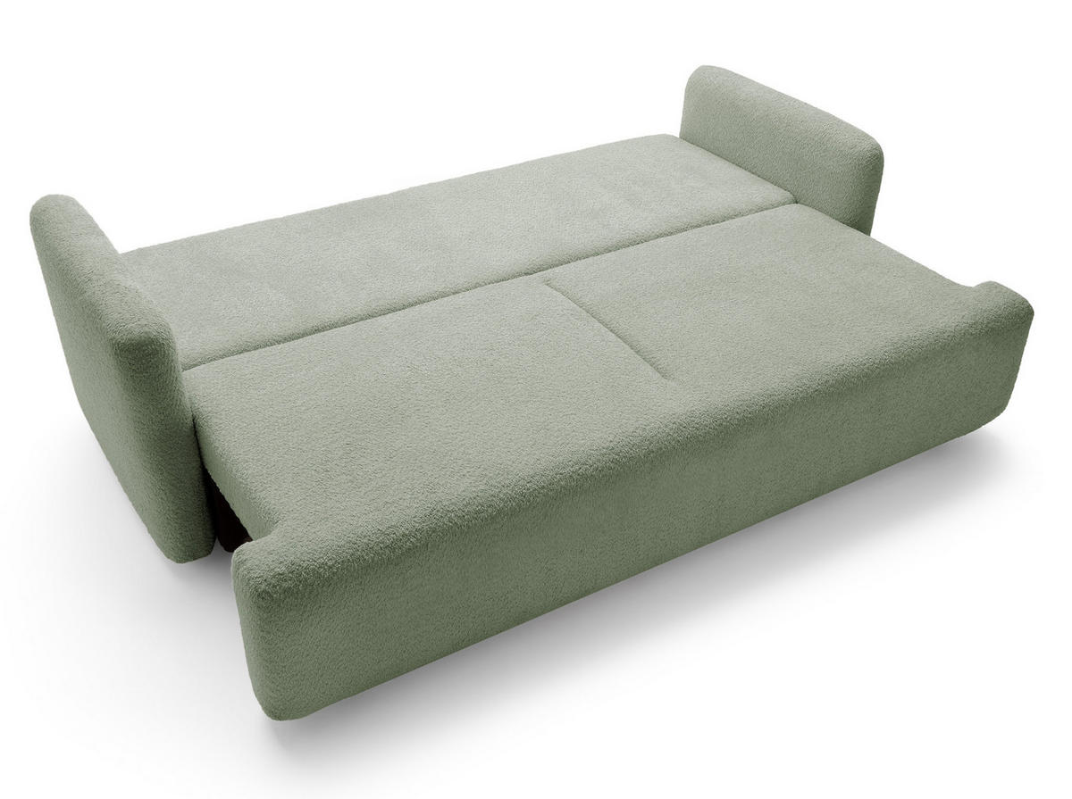 SCHLAFSOFA Lambina Salbeigrün Boucle - Salbeigrün/Schwarz, Kunststoff/Textil (227/92/104cm) - Selsey