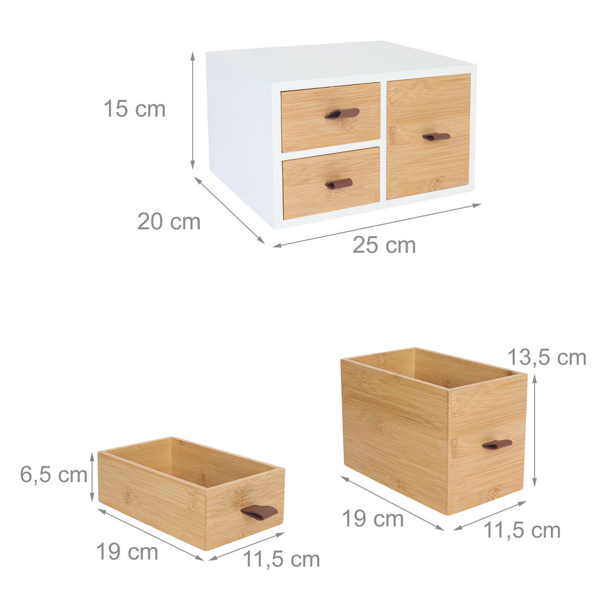 SCHUBLADENBOX - Multicolor, Holz/Holzwerkstoff (20/25/15cm) - Relaxdays