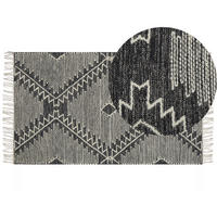 KURZFLOR-TEPPICH Arbaa 150/80 cm - Schwarz, Textil (80/150cm) - Beliani