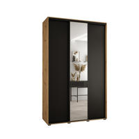 SCHWEBETÜRENSCHRANK 235,2/150/60 3-türig - Schwarz/Eiche Artisan, Holz/Metall (150/235/60cm) - Abiks Möbel