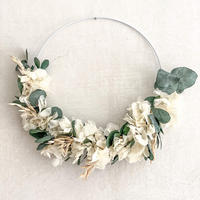 TROCKENBLUMEN kranz Hortensie, Eukalyptus, Hafer - Beige, Naturmaterialien (5cm) - Lykke & You