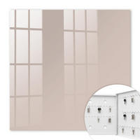 SCHLÜSSELBOX Weiß 30x30 cm – Türöffnung nach rechts - Warmes, gedecktes Beige - Beige, Metall (30/30/5cm) - TULUP