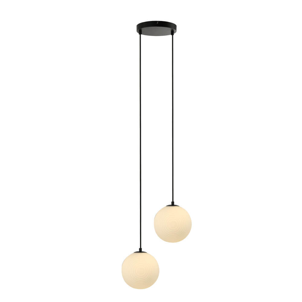HÄNGELEUCHTE SUNA - Weiß, 2-flammig - Weiß, Glas (20/36/200cm) - Home Deluxe