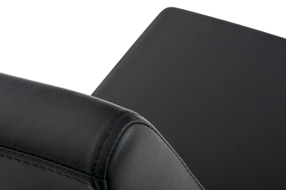 ESSZIMMERSTÜHLE Belfort 2er Set 90x40x50 cm schwarz - Schwarz, Leder (40/90/50cm) - furnicato
