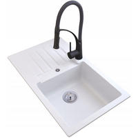 GRANITSPÜLE Trix mit Batterie Siphon - Weiß, Kunststoff/Stein (16/44/76cm) - Granitan