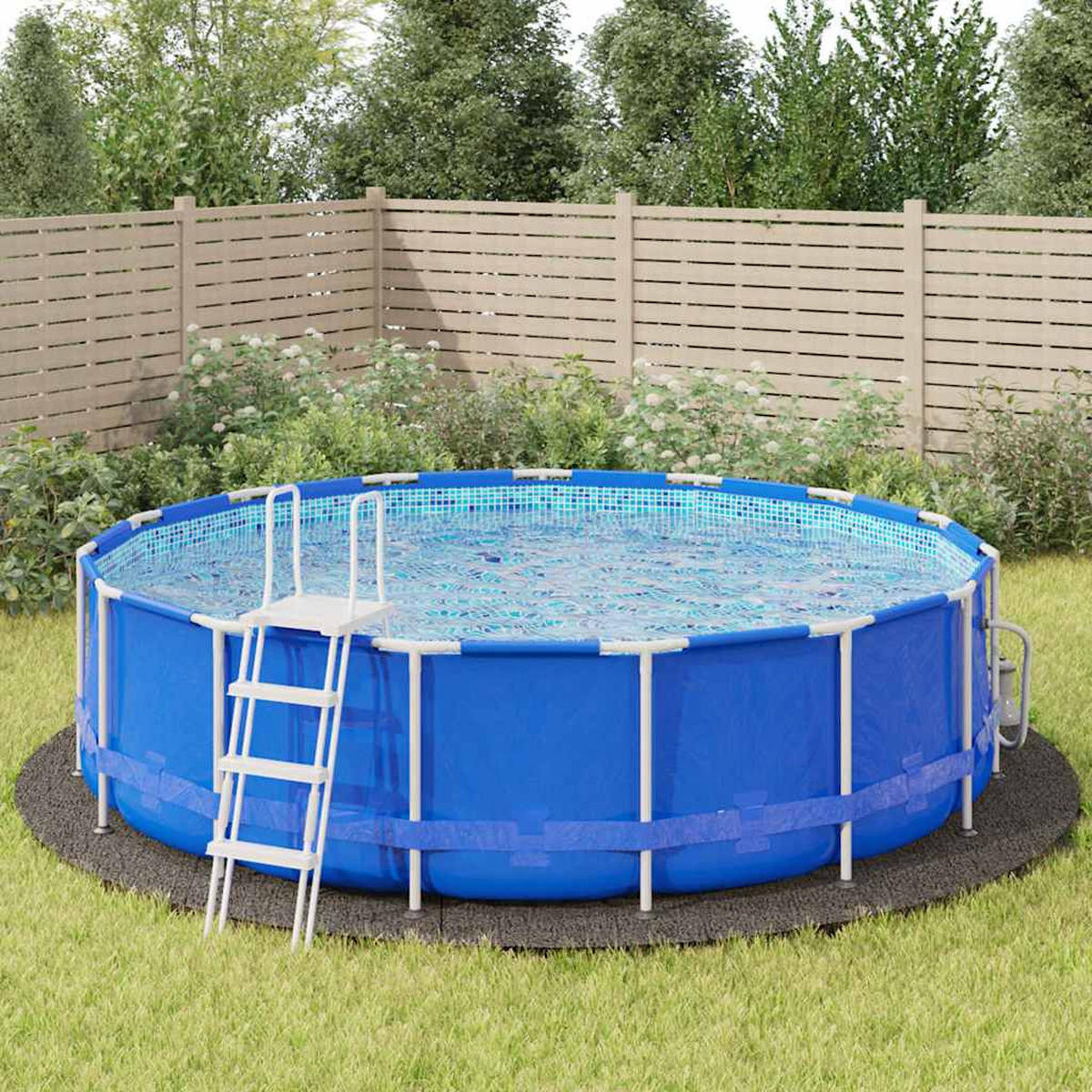 POOL-BODENTUCH Hellgrau Ø550 Cm Polyester Geotextil - Grau, Textil (550/550cm) - vidaXL