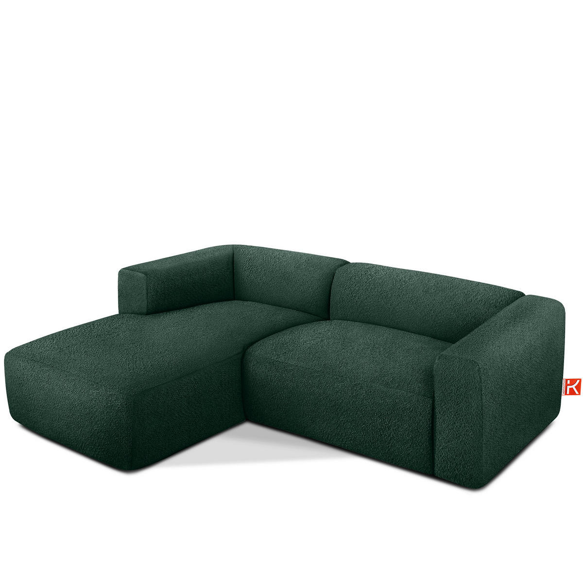 ECKSOFA LINKS BUFFO, Dunkelgrün - Dunkelgrün, Holz/Holzwerkstoff (225/176cm) - KONSIMO®