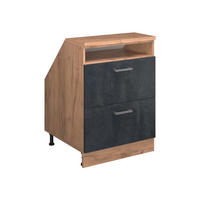ŠIKMÁ SKRIŇA Rion Čierny betón 60 x 81.6 cm s 2 zásuvkami, korpus skrine hĺbka 60 cm - čierna/dub medový, kompozitné drevo (60/83.8/60cm) - Vicco