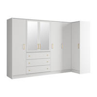KLEIDERSCHRANK - 311 cm x 106.5 cm - holz - weiß Lizandro - Silberfarben/Weiß, Holz (311/200/106.5cm) - Vente-Unique
