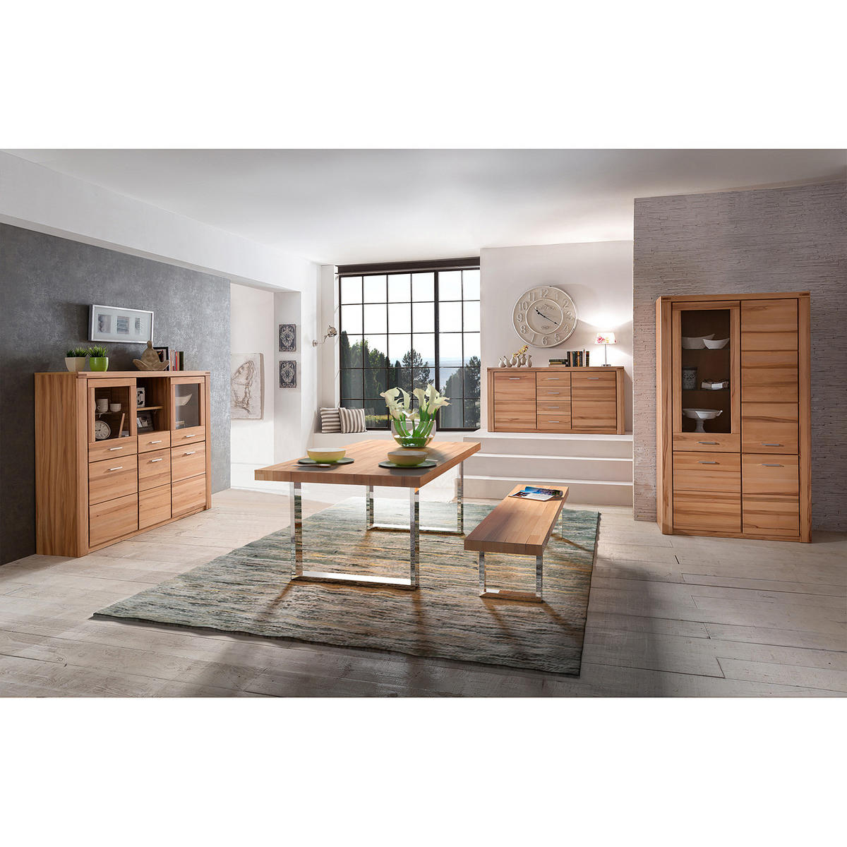 SIDEBOARD - Kernbuche teilmassiv - Kernbuche, Holz (158/80/40cm) - home24