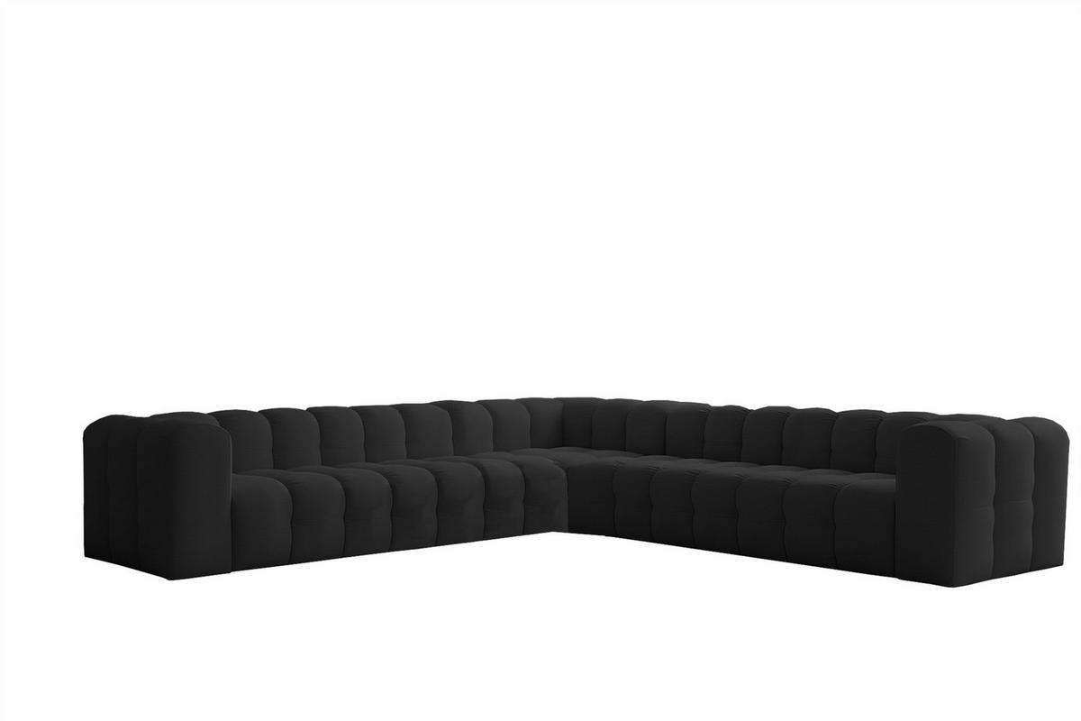 ECKSOFA Solvie Xl In Tiffani - Schwarz, Holzwerkstoff/Textil (330/330cm) - Fun Möbel