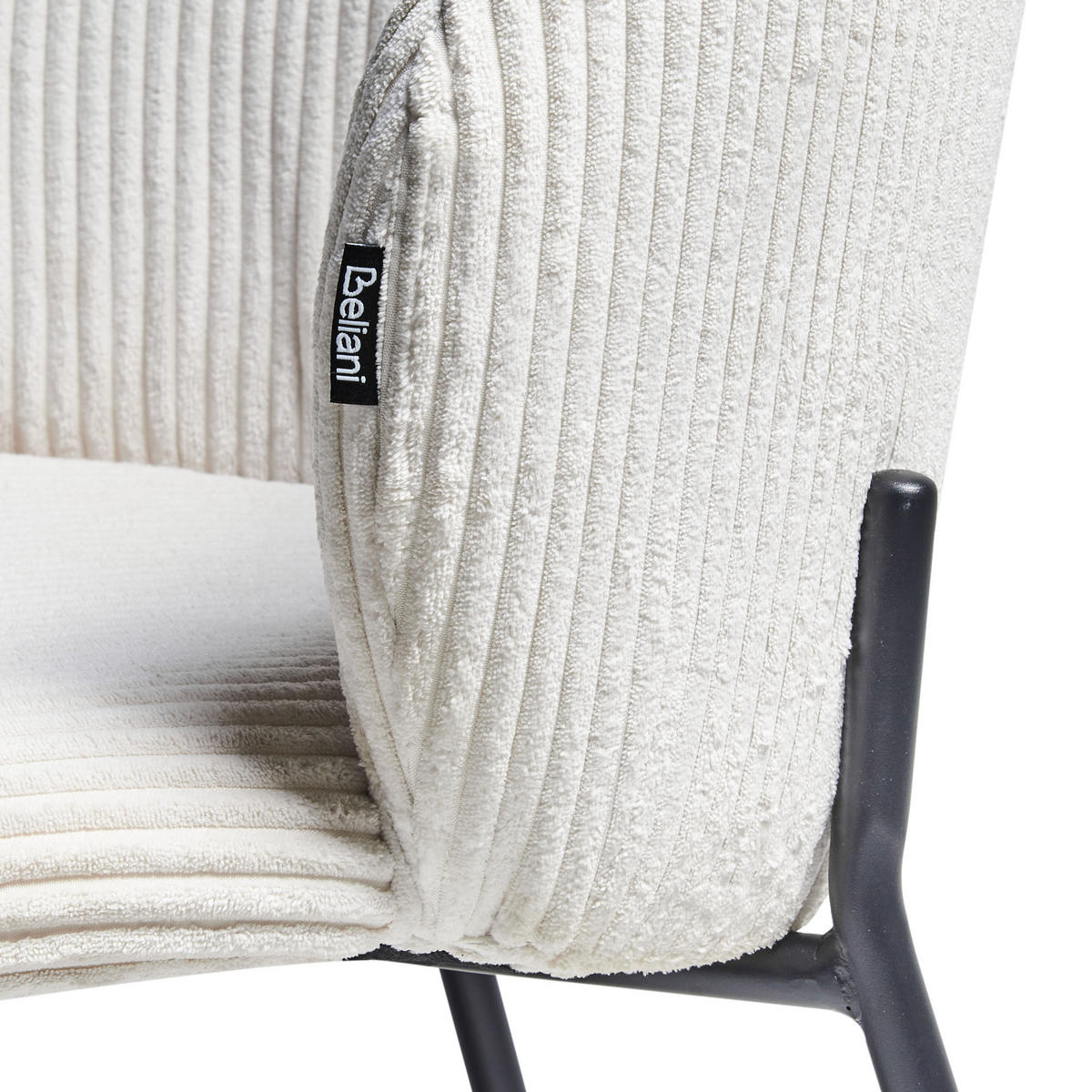 ESSZIMMERSTUHL 2er-Set Cremeweiß Miles - Schwarz/Weiß, Textil (53/83/55cm) - Beliani