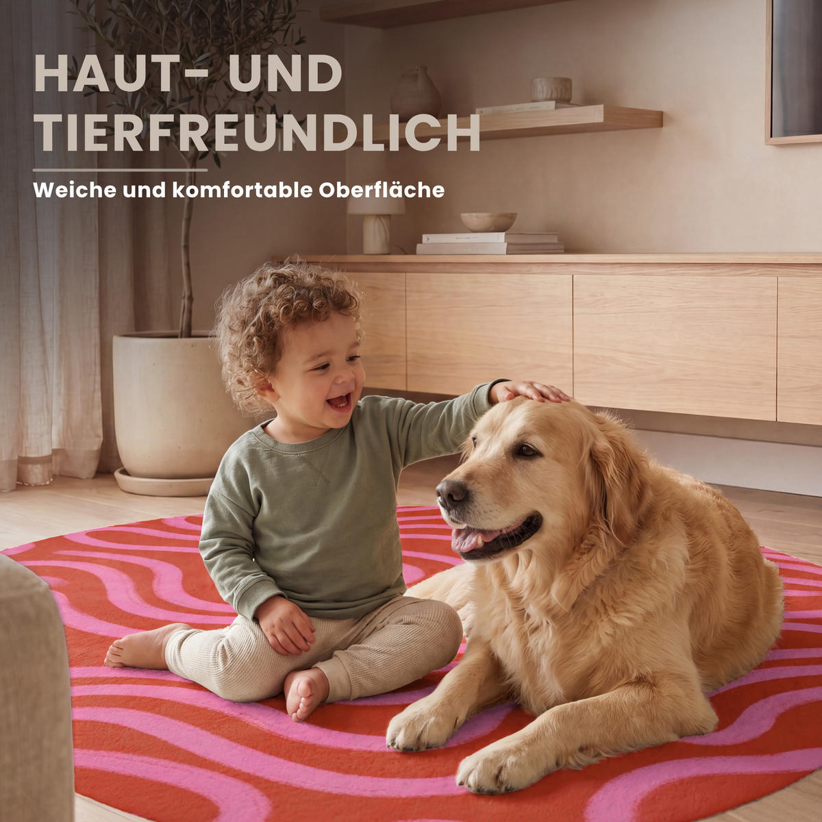 TEPPICH - Rosa - 120x120 cm - Rot, Kunststoff/Textil (120/0.4cm) - OnlyWow