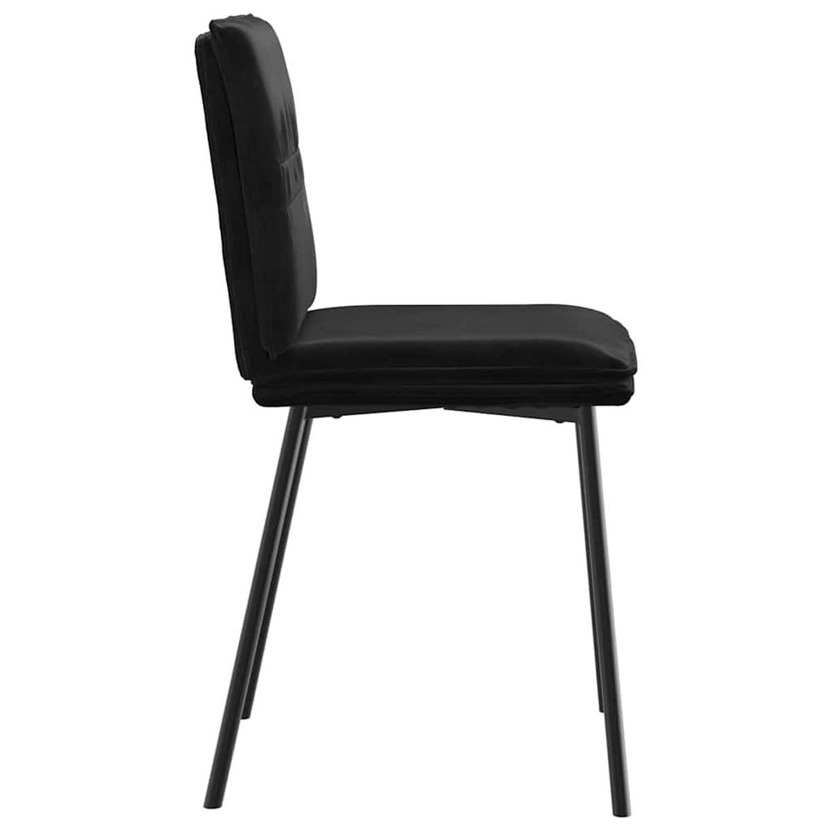 ESSZIMMERSTÜHLE 4 Stk. Schwarz Samt 45*54*83cm - Schwarz, Metall (45/83/54cm) - ZMH