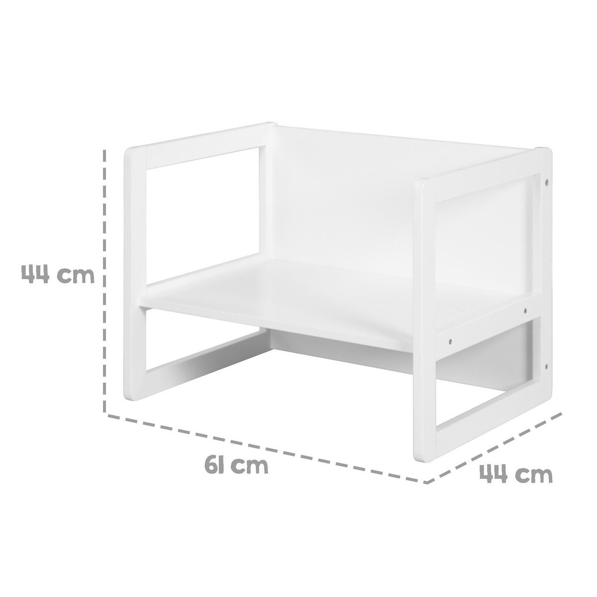 KINDERSITZGRUPPE 3in1 - Weiß, Holzwerkstoff (61/30/44cm) - Roba