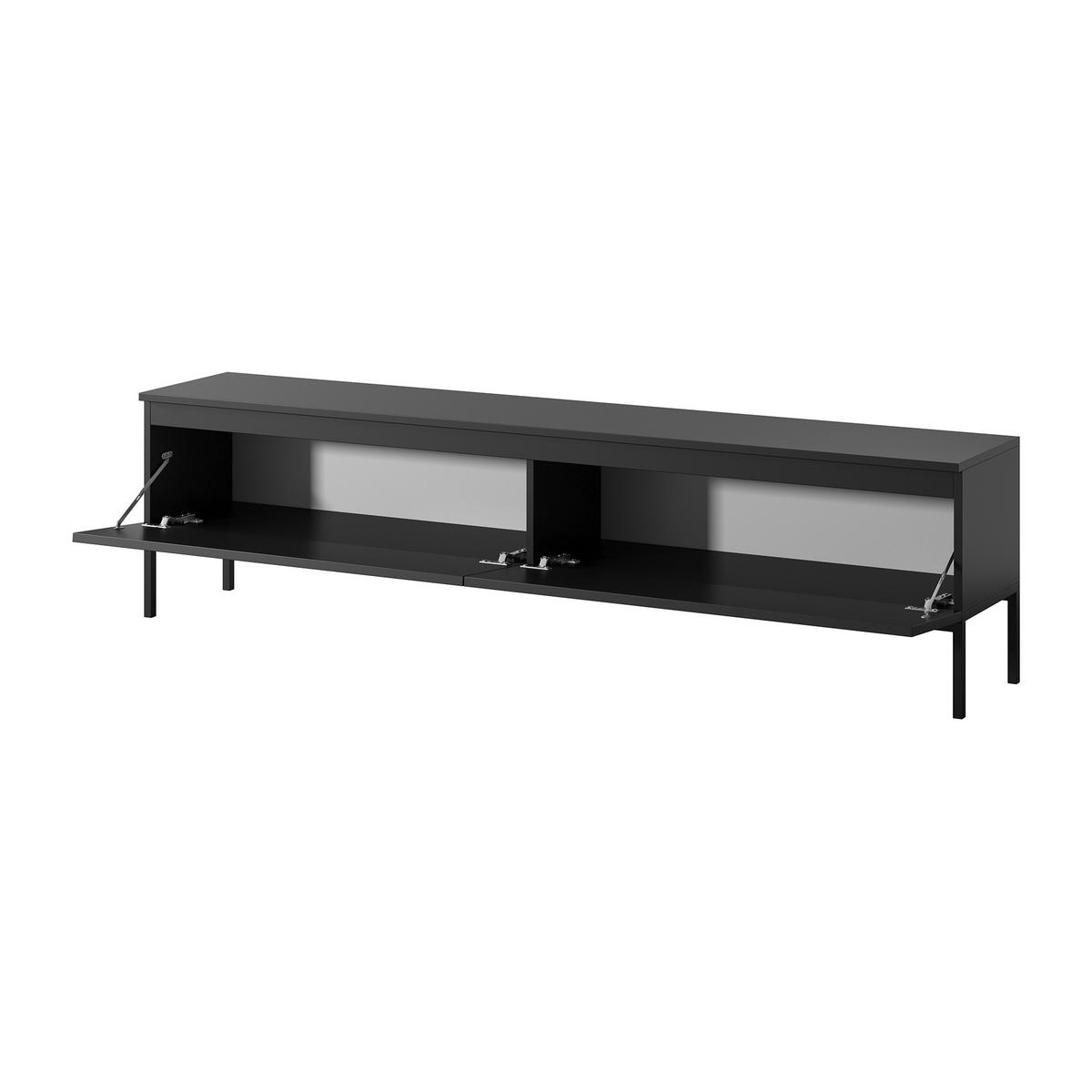 TV-SCHRANK Bemmi Schwarz mit schwarzen Beinen 175 cm - Schwarz, Holzwerkstoff/Metall (175/46/32cm) - Selsey