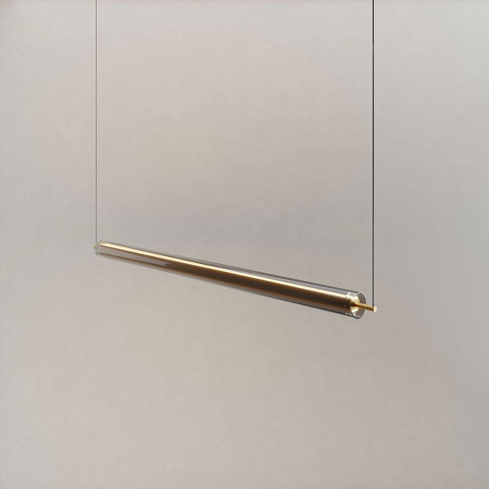 LED-HÄNGELAMPE Ranya Gold/Rauch 130cm - Goldfarben/Grau, Glas (130/7/7cm) - s.luce