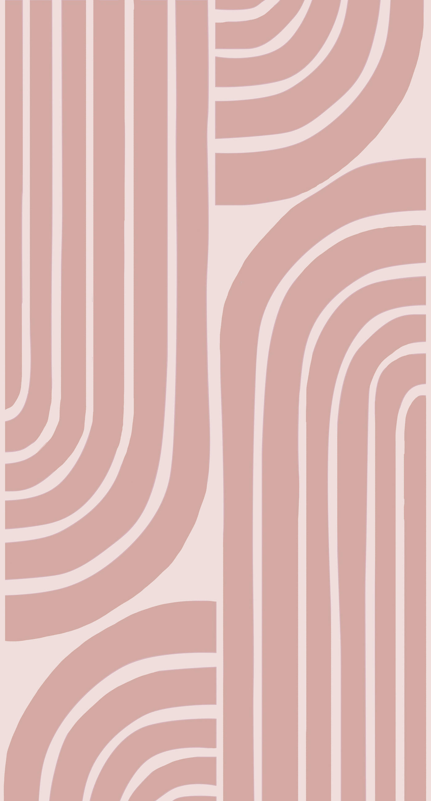 FOTOTAPETE Art Decó Muster 150 x 279 cm - Pink, Papier (150/279cm) - ESTAhome