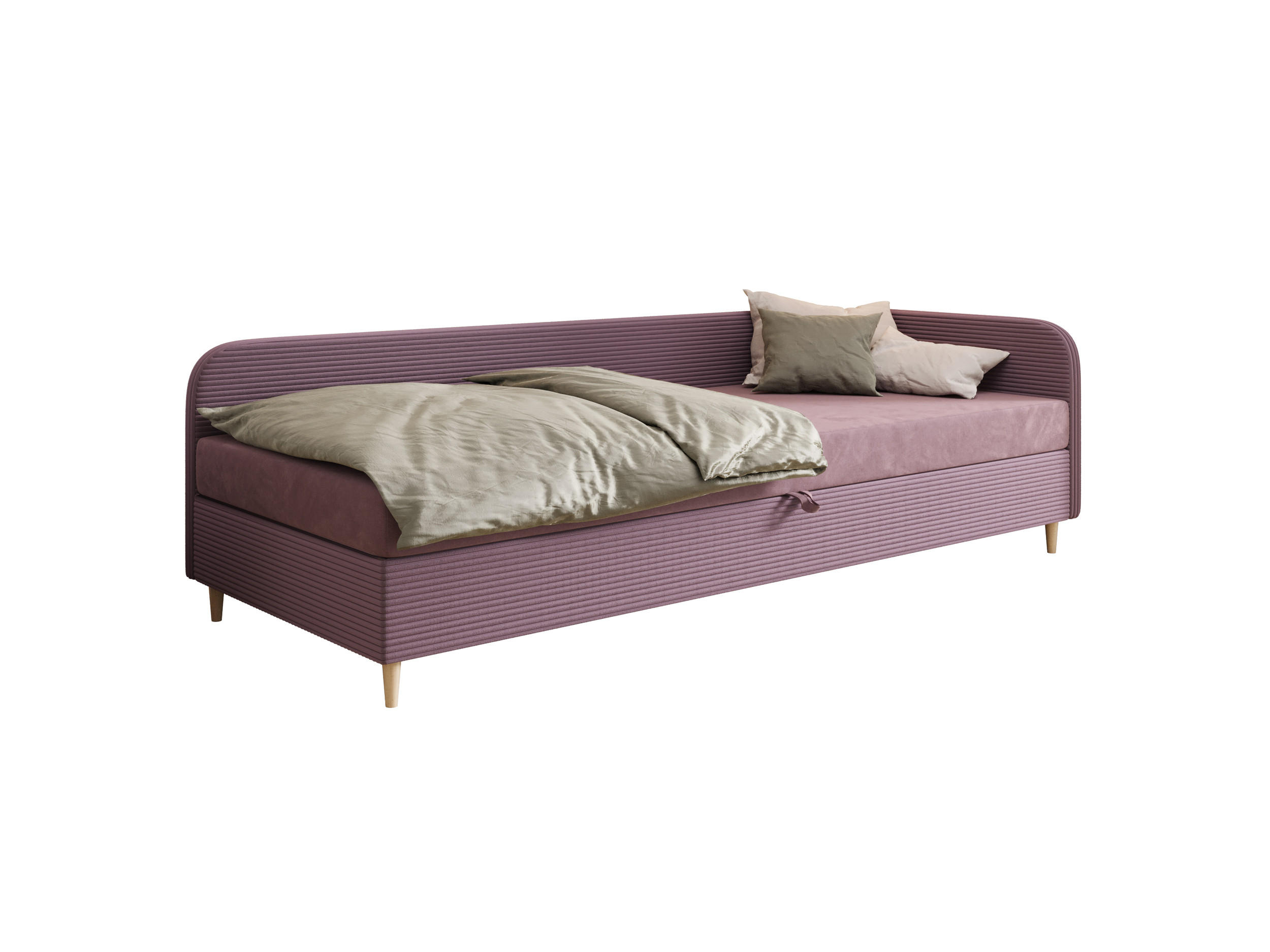 BOXBETT MIKO 90x200 mit Matratze H3, Bonell und Topper RIVIERA 63+LINCOLN 63 - Pink, Textil (90/200cm) - Bedante