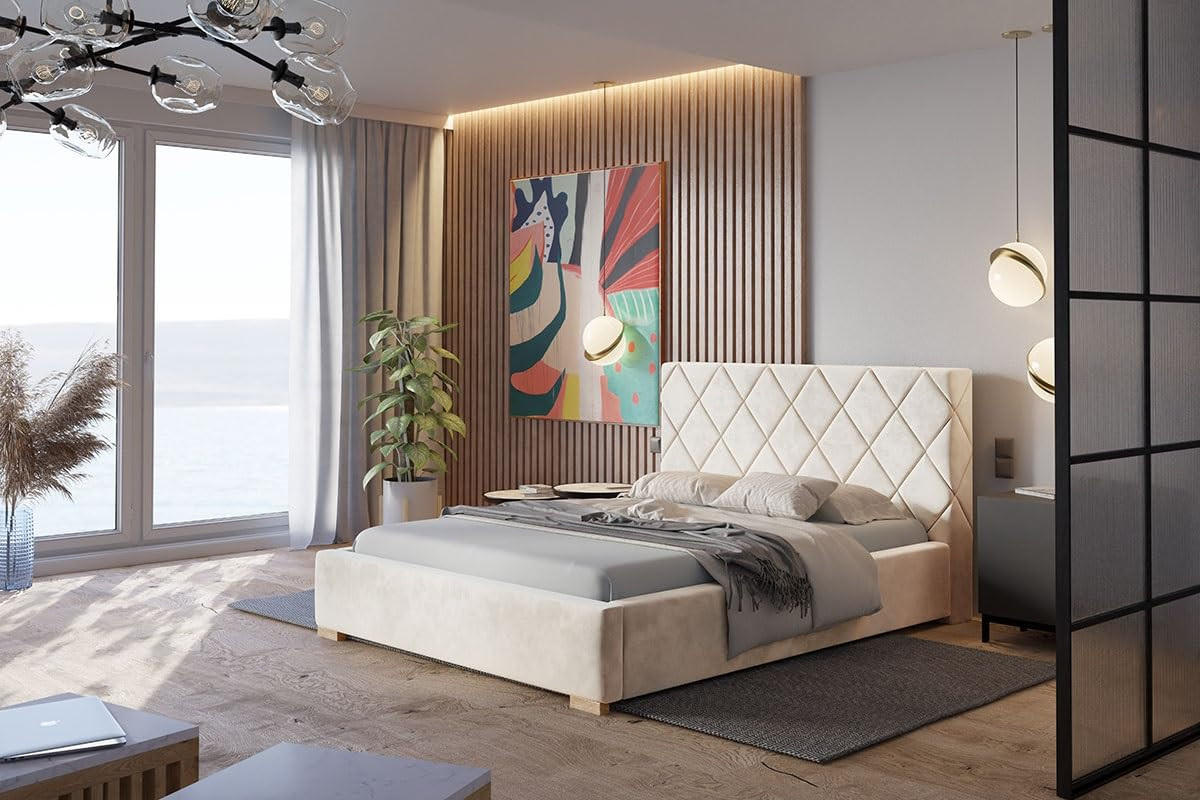 POLSTERBETT Málaga mit Kopfteil, 180x200 cm, Doppelbett mit Bettkasten und Lattenrost aus Holz, Velourstoff Rosa - Pink, Holz/Textil (180/200cm) - Alpi-Möbel