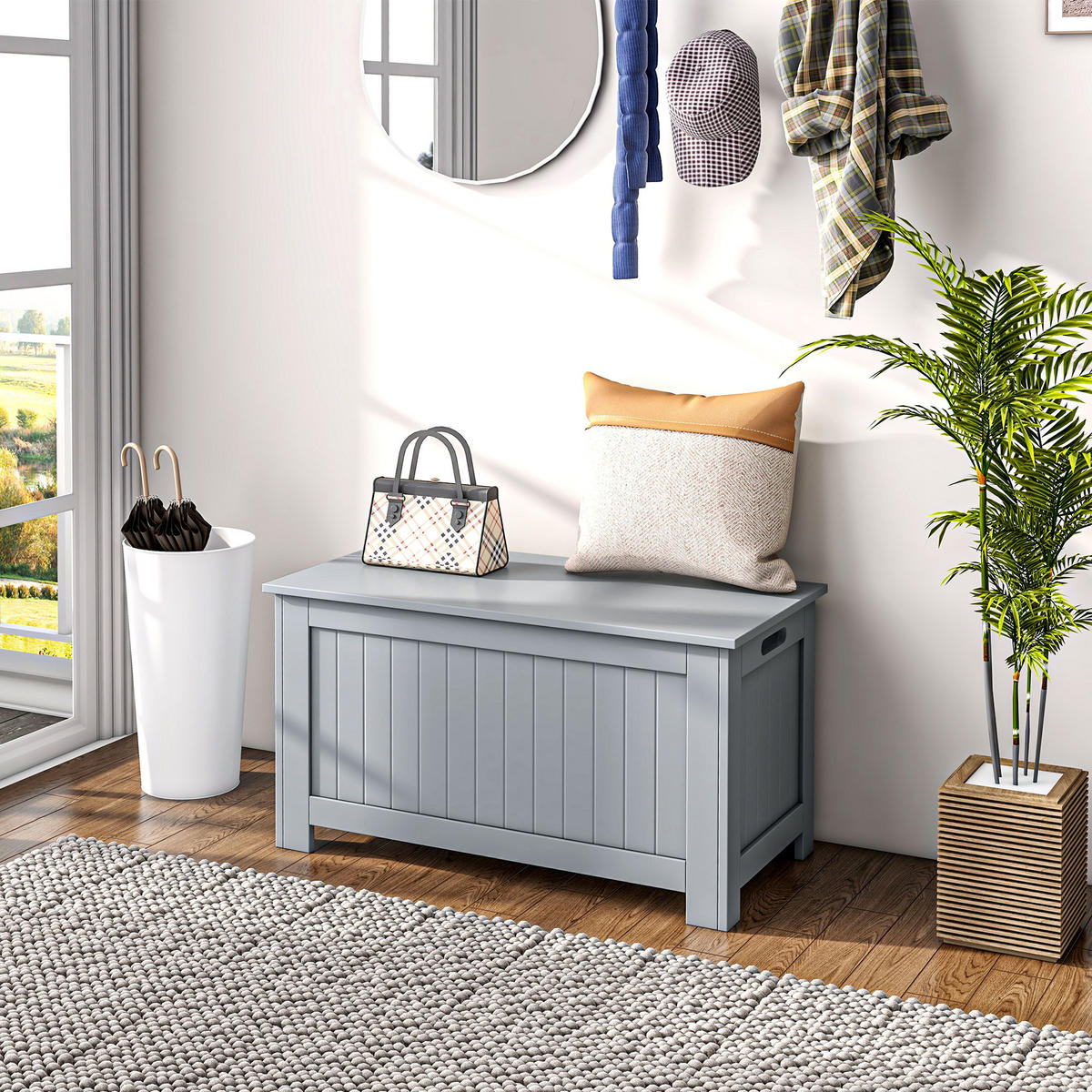 KISSENBOX DE-12548 mit Sicherheitsschanieren Grau - Grau, Holzwerkstoff (40/46/81cm) - ComfortXL