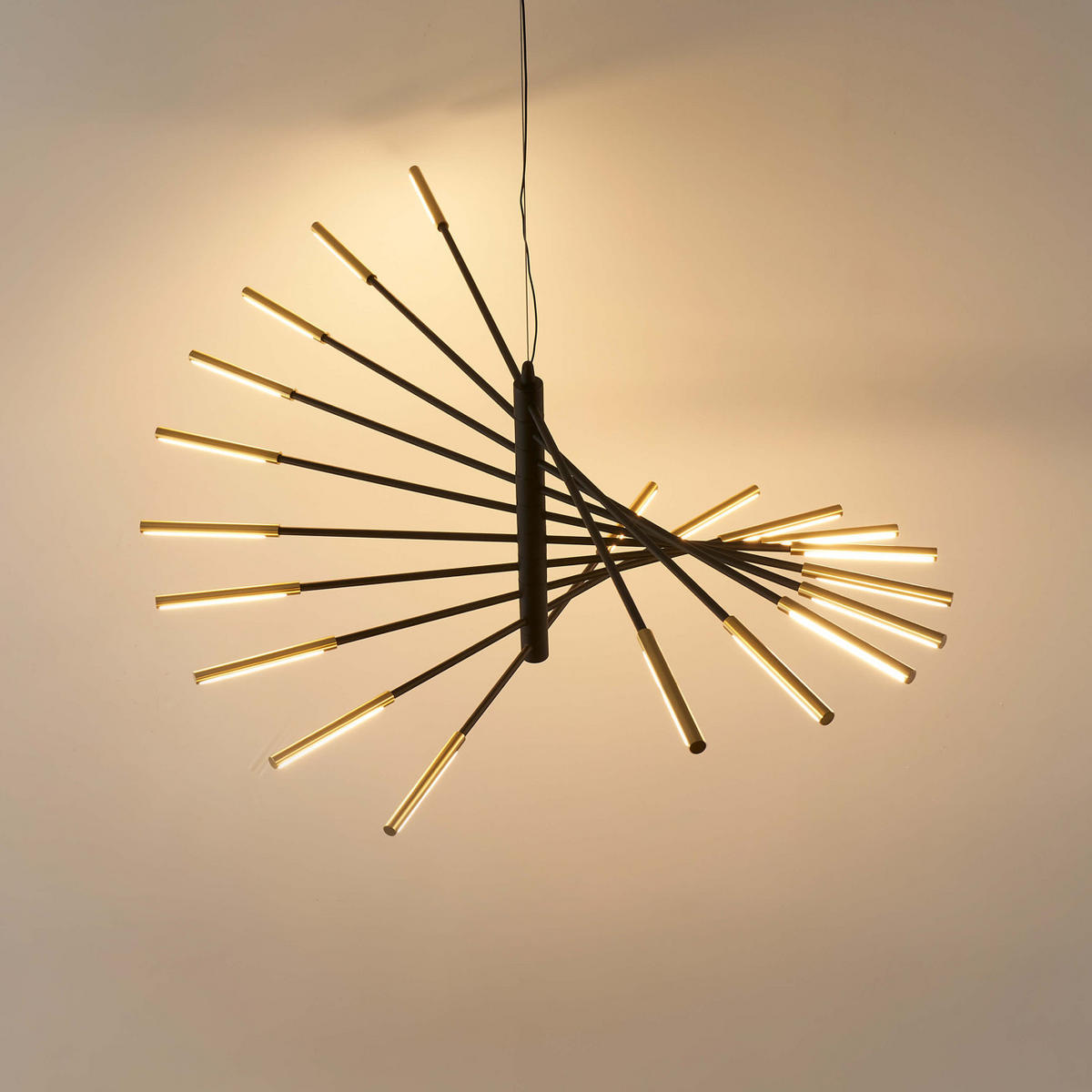 HÄNGELEUCHTE Aspen, Schwarz und gold, 115cm - Goldfarben, Metall (115/115/40cm) - KOSILUM