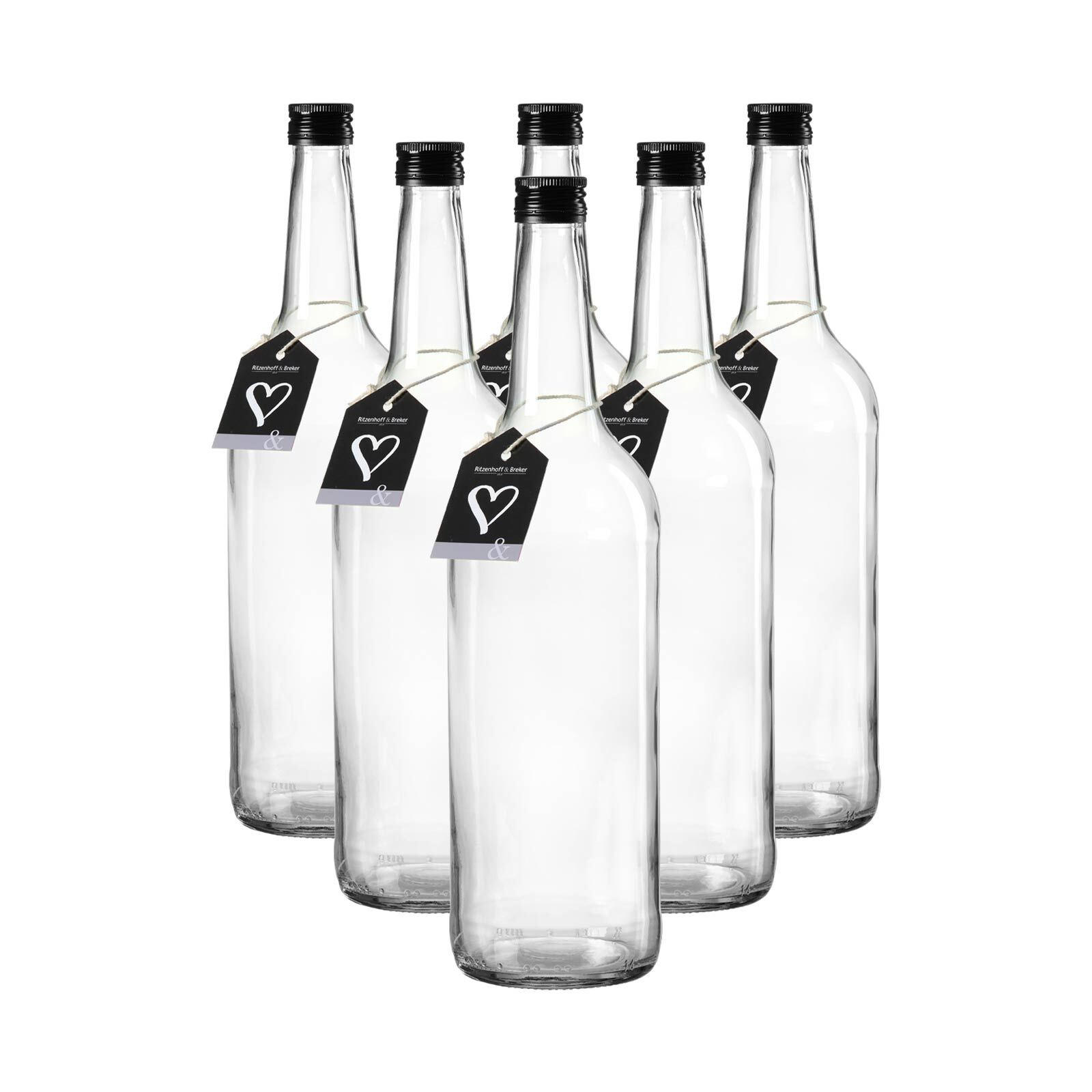 FLASCHEN Mara transparent 1 l 6er Set - Transparent, Glas (8/32/8cm) - Ritzenhoff Breker