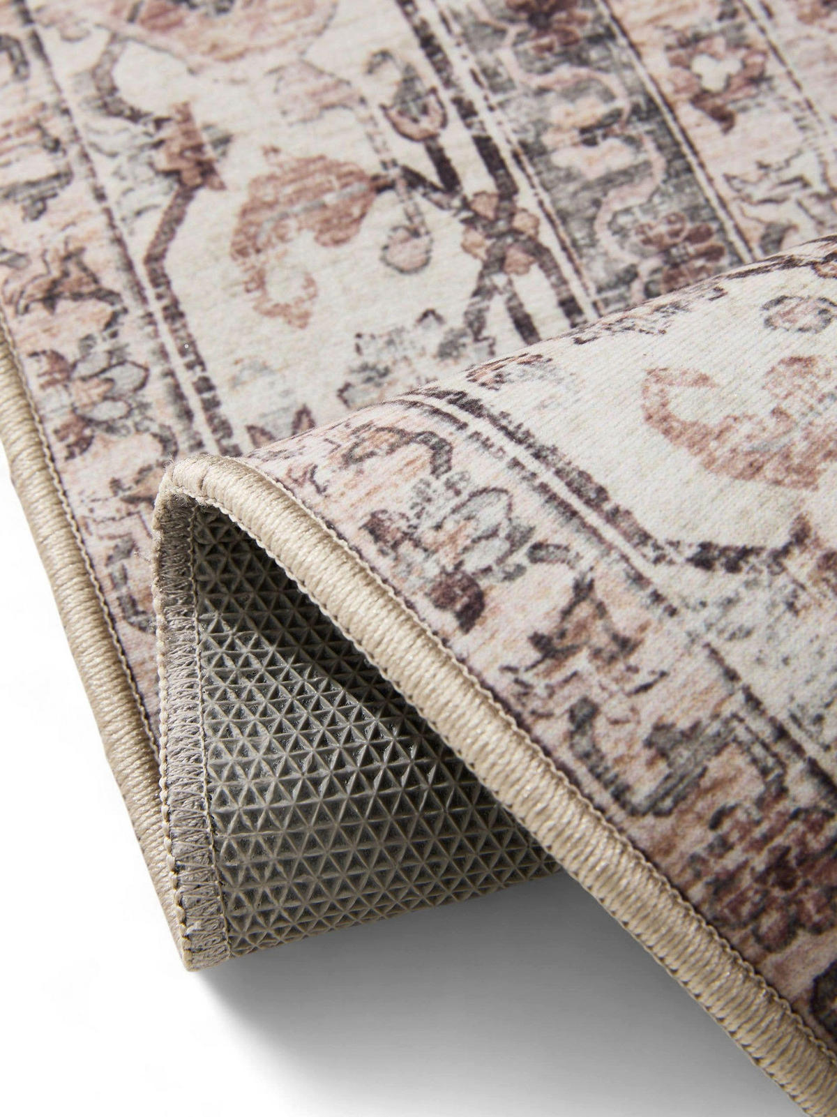 VINTAGE-LÄUFER George waschbar 80x240 cm - Taupe/Creme, Kunststoff (80/240cm) - benuta