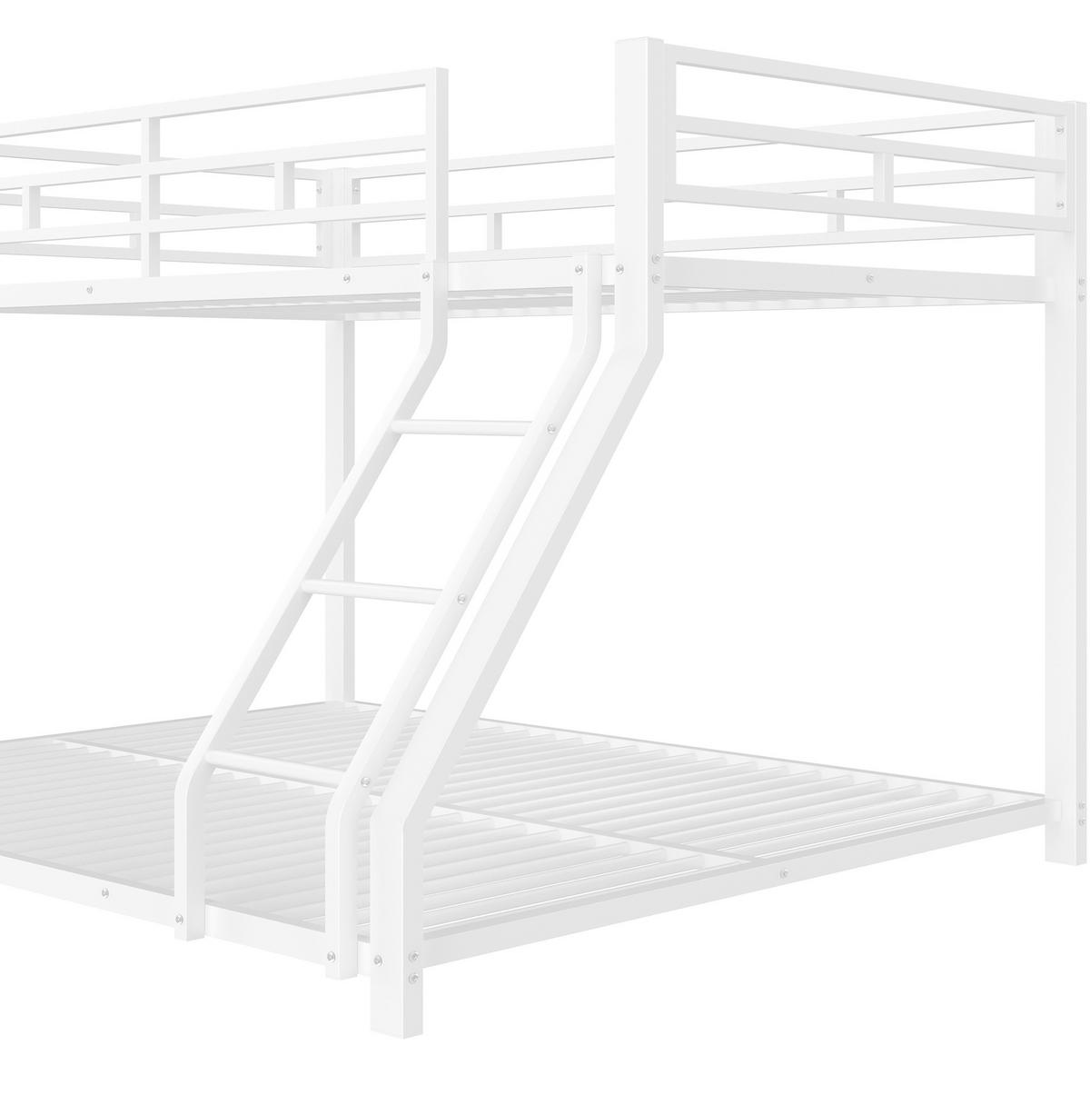 ETAGENBETT 90/200 cm und 140/200 cm Weiß mit Treppe und Geländer ohne Matratze - Weiß, Metall (140/200cm) - MIVRAY