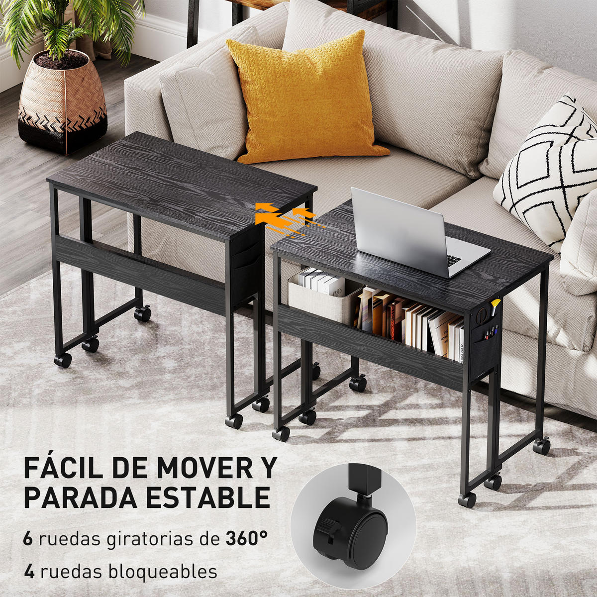 BÜROTISCH Schwarz 1 Stück - Schwarz, Holzwerkstoff (50/80/75cm) - GiPP