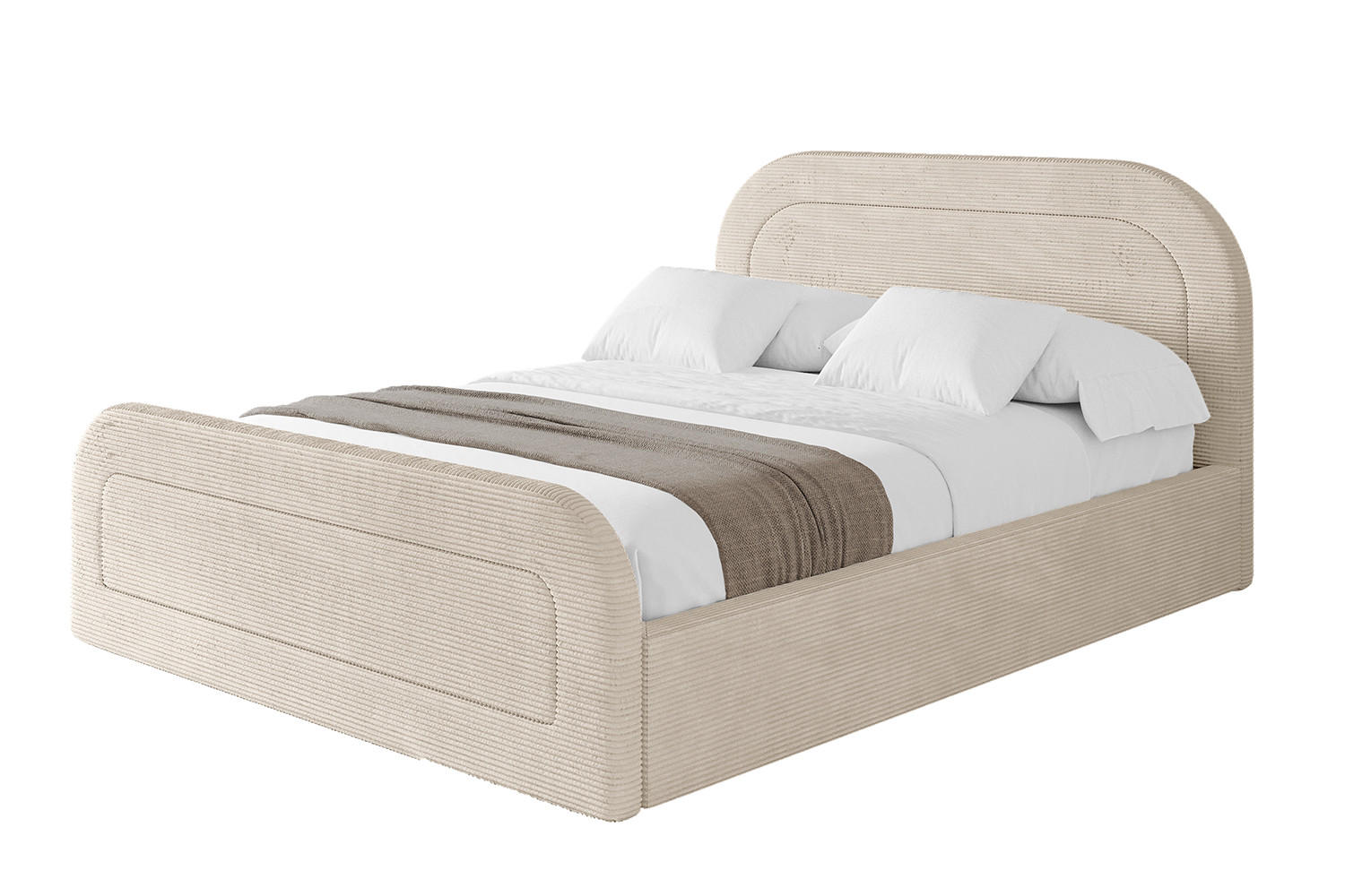 POLSTERBETT mit Bettkasten, Fußteil und Lattenrost, Boxbett ohne Matratze - LERAY-Z 180x200 Beige - Creme, Holzwerkstoff/Textil (180/200cm) - ALTDECOR