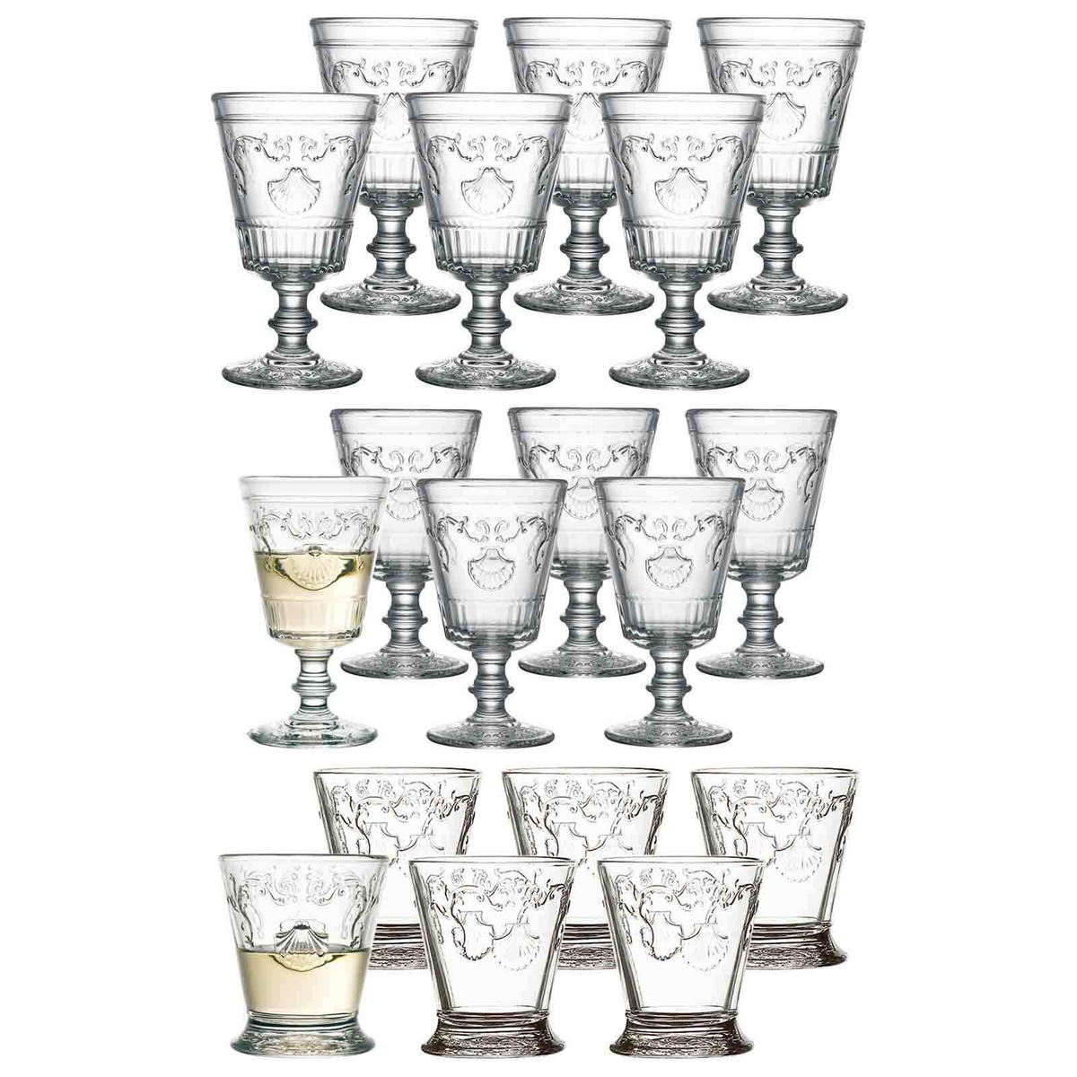 WEIN- UND WASSERGLÄSERSET Versailles transparent 18er Set - Transparent, Glas - La Rochère