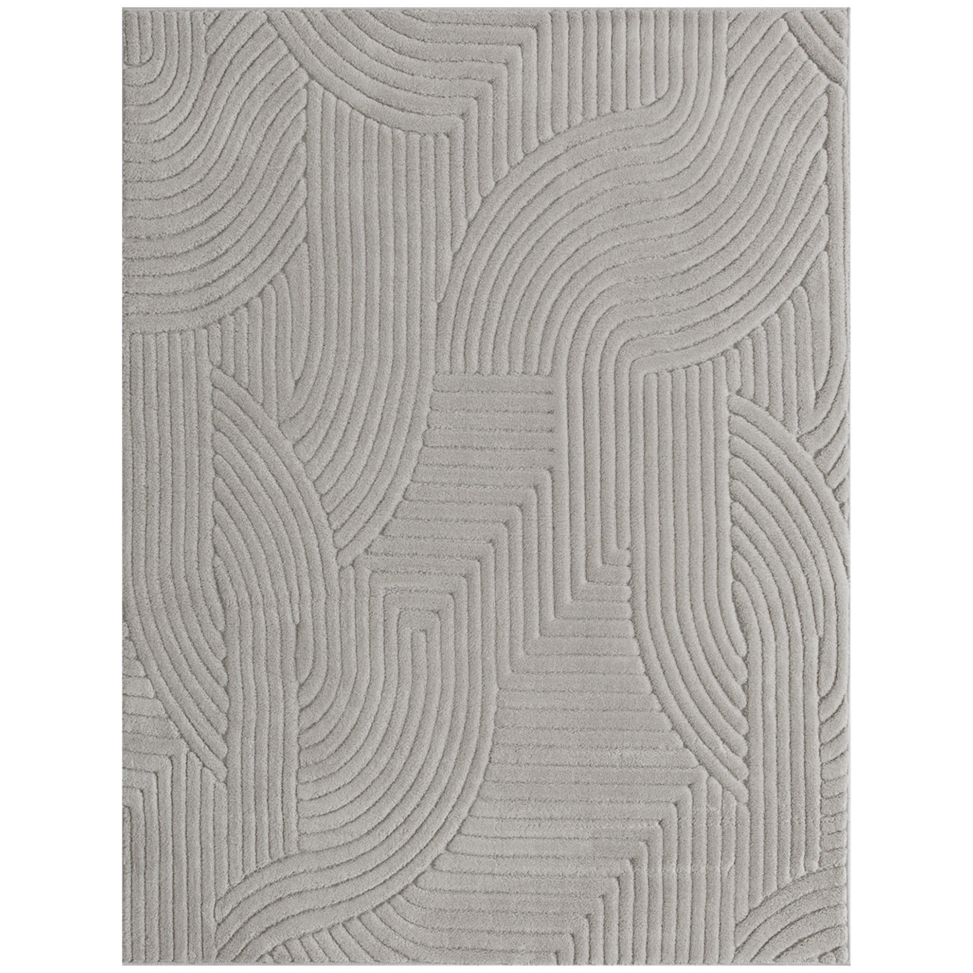 TEPPICH DE-14379 Hoch-Tief-Geometrisch, weich Grau - Grau, Textil (160/230cm) - ComfortXL