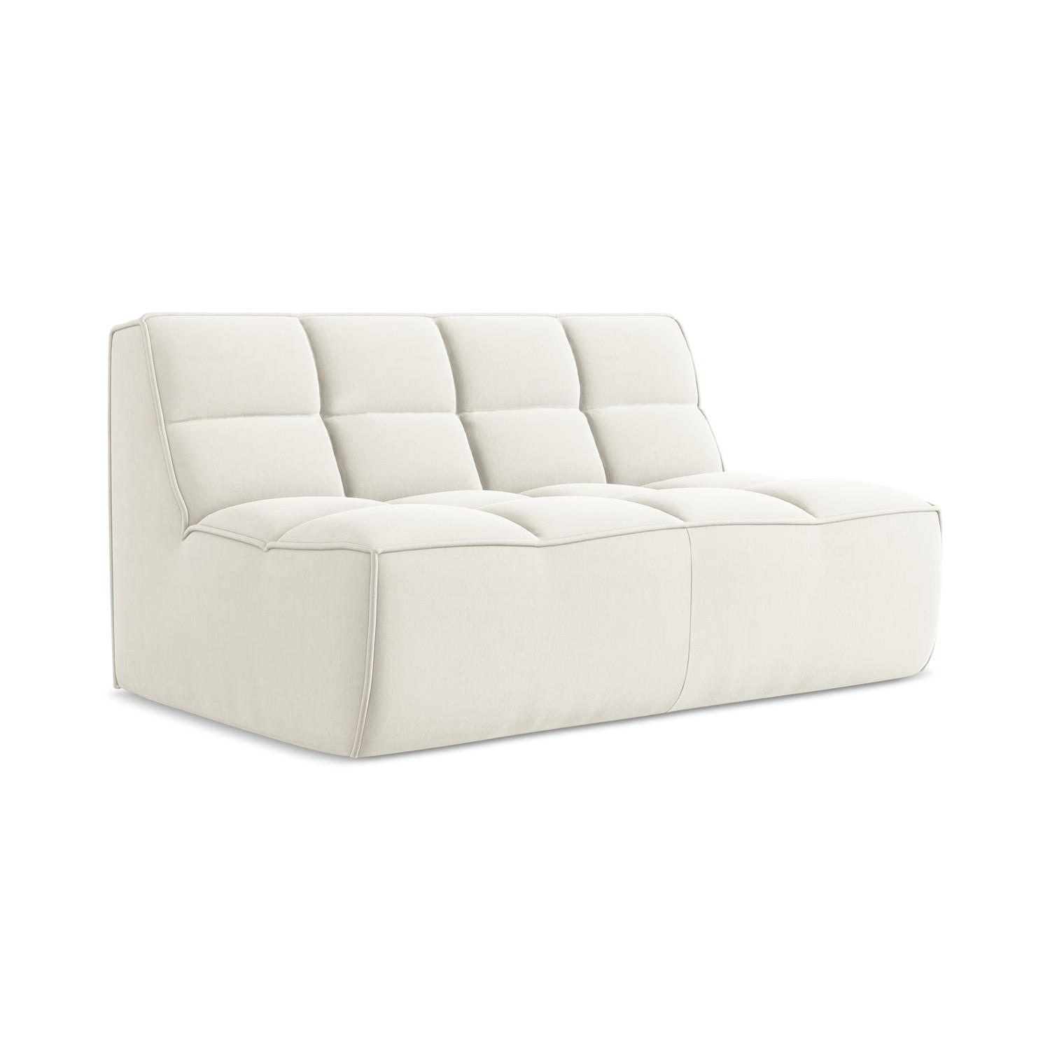 2-SITZER-SOFA Samt Stoff Beige - Beige/Creme, Kunststoff/Textil (160/75/93cm) - LaMiaSofa