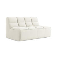 2-SITZER-SOFA Samt Stoff Beige - Beige/Creme, Kunststoff/Textil (160/75/93cm) - LaMiaSofa