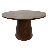 ESSTISCH, dunkles Holzeffekt - Braun, Holz (120/120/75cm) - Oviala