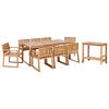 GARTENMÖBEL-SET 8-Sitzer Heller Holzfarbton Sassari II - Hellbraun, Holz - Beliani