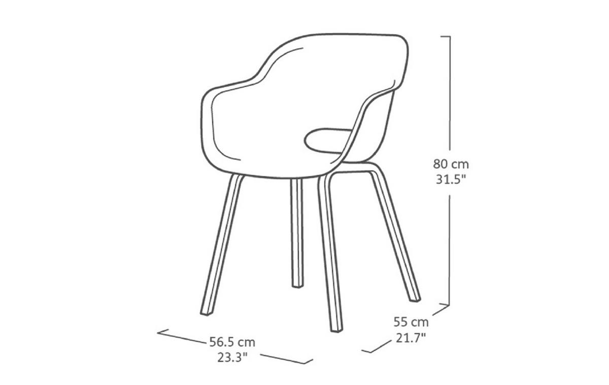 GARTENSTUHL Noa 2er-Set - Grün, Kunststoff (57/55cm) - Keter