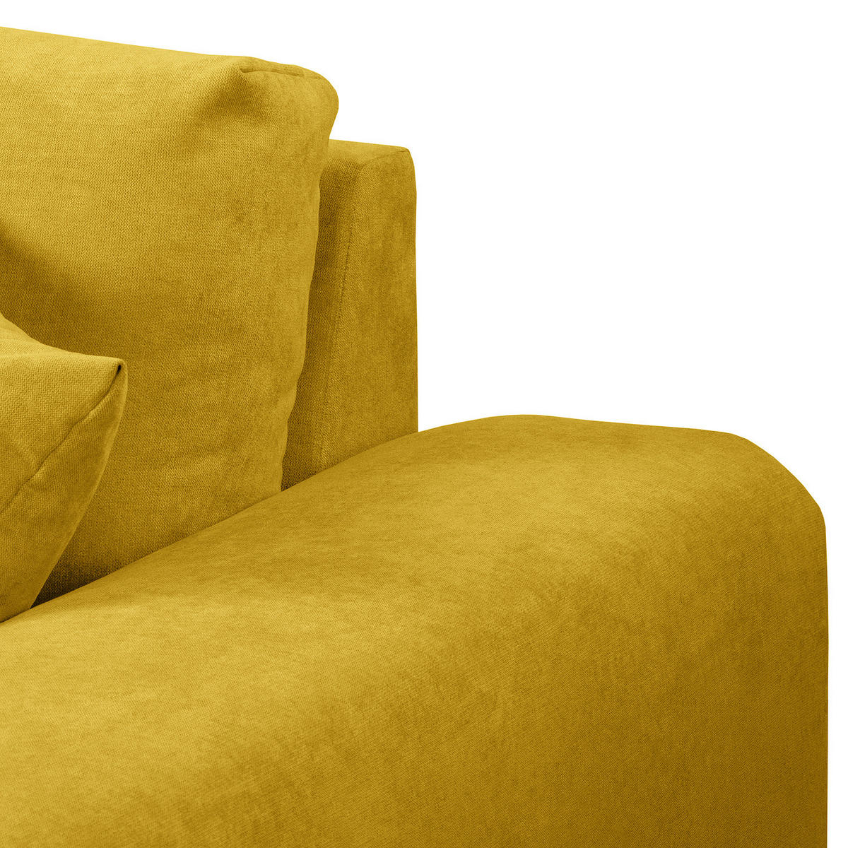 BIGSOFA - Gelb/Schwarz, Kunststoff/Textil (237/79/144cm) - home24