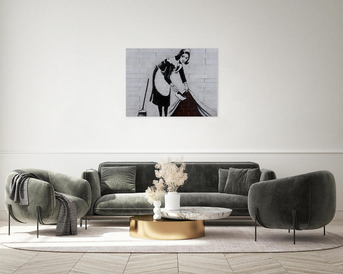ACRYLBILD HANDGEMALT 100/75 cm - Schwarz/Braun, Holz/Textil (100/75cm) - KUNSTLOFT