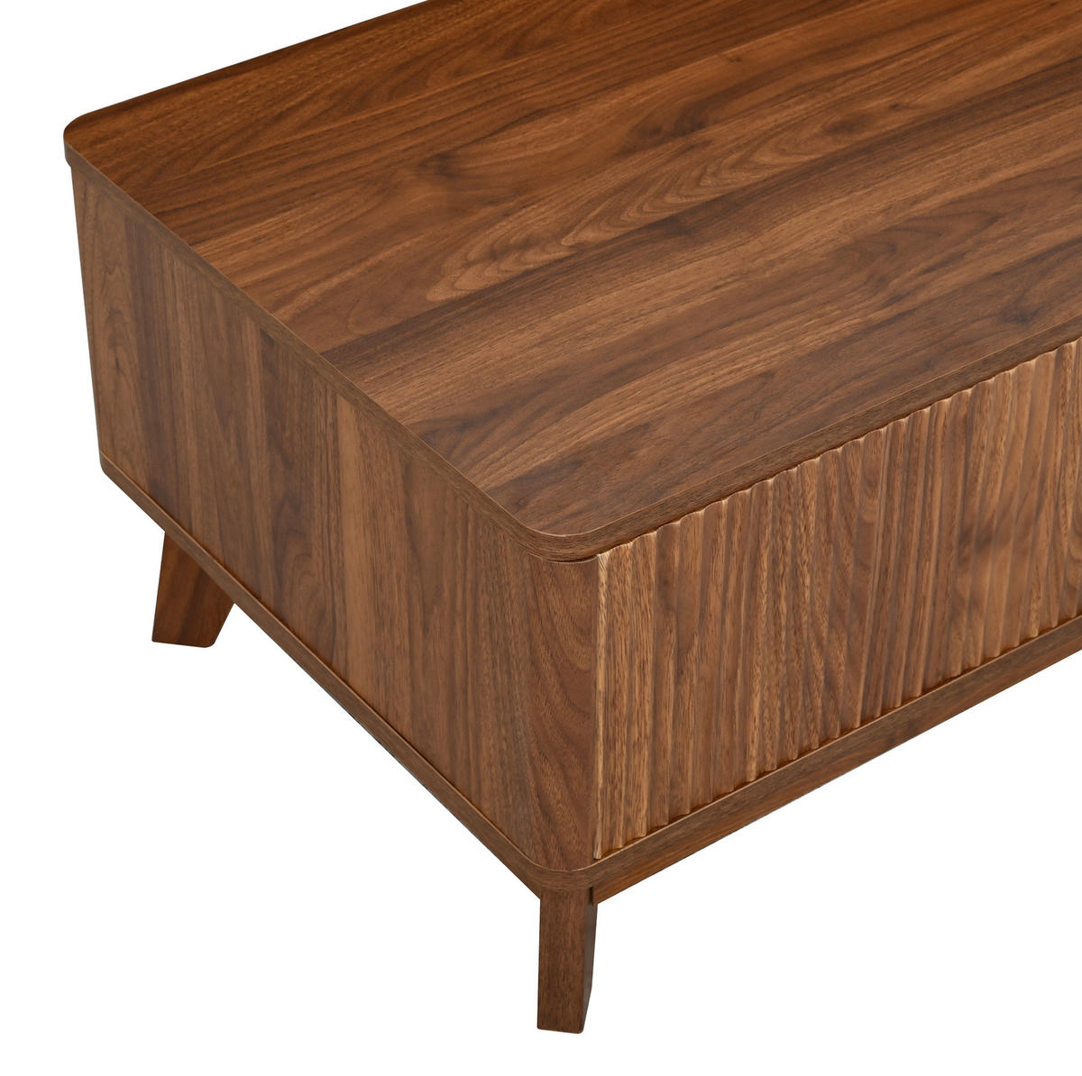 COUCHTISCH aus MDF 95x48x50 cm in Walnutfarben mit Hubfunktion & Stauraum - Walnussfarben, Holzwerkstoff (95/48/50cm) - Modfu