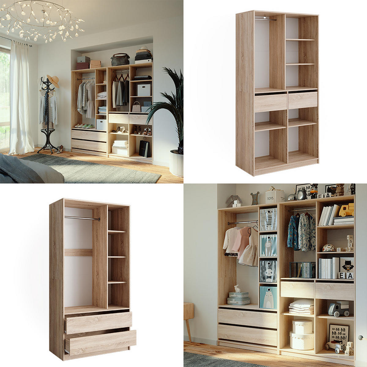 ŠATNÍ SKŘÍŇ Elmo Sonoma - Sonoma dub, kompozitní dřevo (200/200/50cm) - Vicco