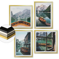 WANDBILDER 4er Set - 50x50 cm & 40x60 cm Goldrahmen - Haus am Bergsee Łódź - Goldfarben, Kunststoff (50/50cm) - ArtPrintCave